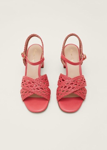 Phase Eight Weaveed Heels Coral Canada | ORXVGE-294